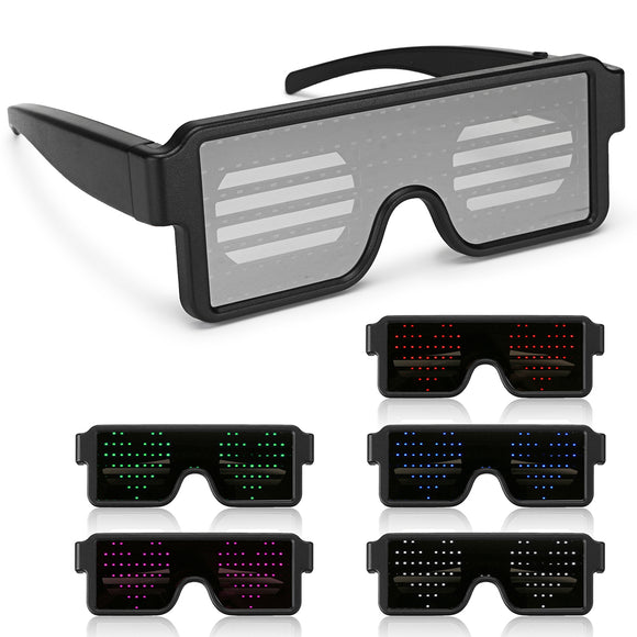 8 Modles LED Party Glasses Goggles Futuristic Eyes Shield Flat Top Shape Frame Mirrored 5 Colors