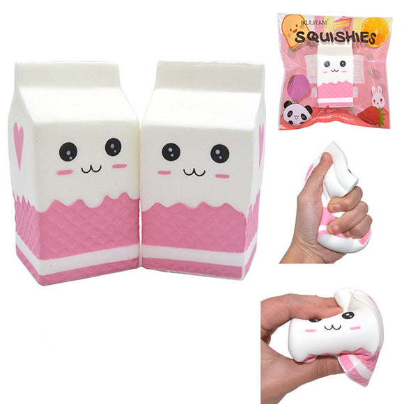 IKUURANI Squishy Jumbo Pink Milk Bottle Box 11.5*6cm Slow Rising With Packaging