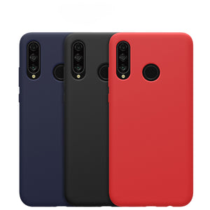 NILLKIN Smooth Shockproof Soft Liquid Silicone Rubber Back Cover Protective Case for Huawei P30 Lite / Huawei Nova 4e