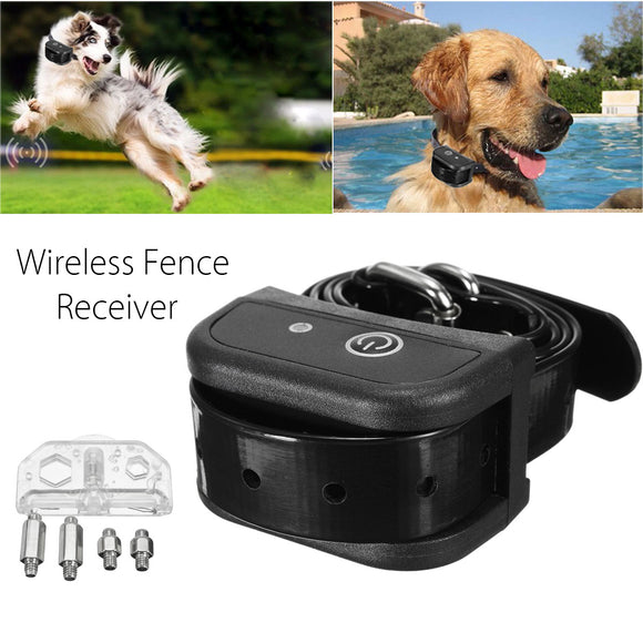 Wireless Dog Fence Collar Waterproof Receiver Training Containment System Black