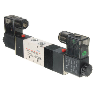 4V230C-08 DC 12V Double Head 3 Position 5 Way Pneumatic Solenoid Valve