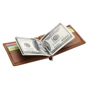 Men Genuine Leather Solid Multicard Coffee Card Wallet Foreign Trade RFID Anti-scanning Wallet