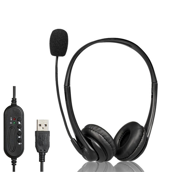 Bakeey U11 USB Gaming Headphone Stereo Business Headphone USB Wired Control Headset with Mic for PC Computer