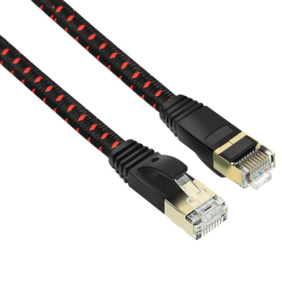 MantisTek EC1 CAT7 1~10M 10Gbps RJ45 Braided Flat Cable Patch Cord Ethernet Cable LAN Cord