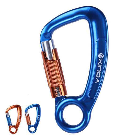 XINDA XD-Q9651 Aluminum 30KN Climbing Carabiner Auto D-shape 3-Way Lock Aerial Safety Accessory