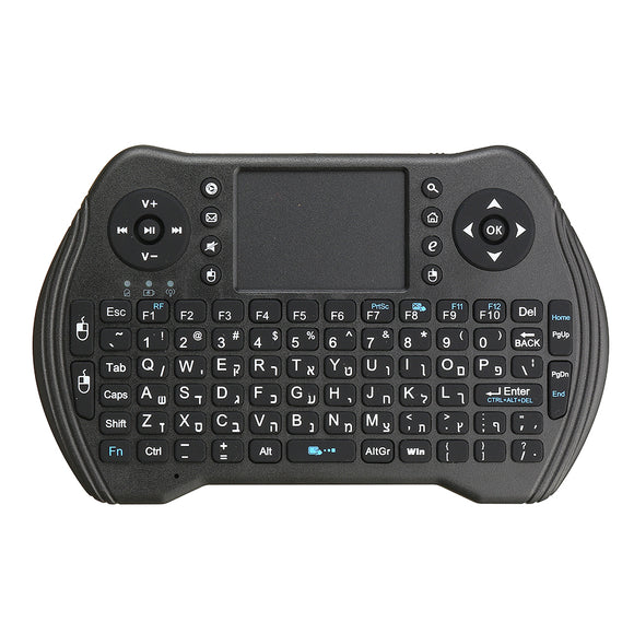 MT-10 2.4G Wireless Hebrew Rechargeable Mini Keyboard Touchpad Air Mouse Airmouse