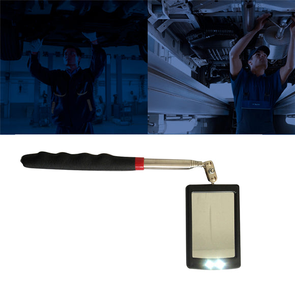 Telescopic Vehicle Inspection Mirror with LED Work Light Amplification Car Repair 360 Rotate LED Mirrors