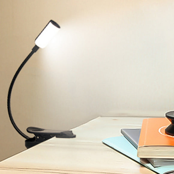Flexible 1W LED USB Rechargeable Clip Desk Table Light Book Reading Laptop Stand Lamp