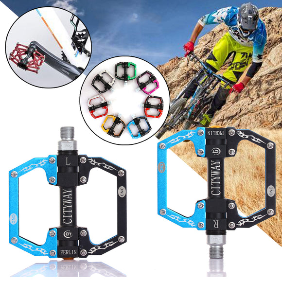 BIKIGHT Aluminum Alloy Mountain Bike Flat Platform Sealed Bearing Axle 9/16 Cycling Bicycle Pedals