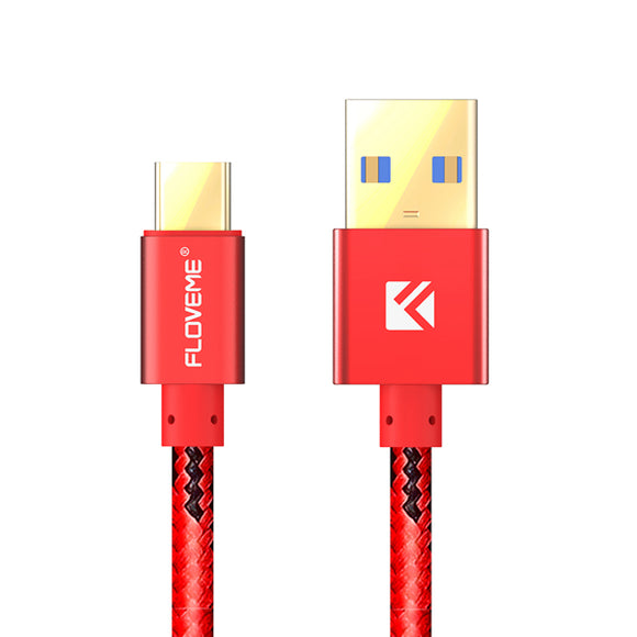 Floveme Durable Braided Type C Charging Cable 1.2m for OnePlus 5 Samsung S8 Huawei P9 Xiaomi 6 Mix2