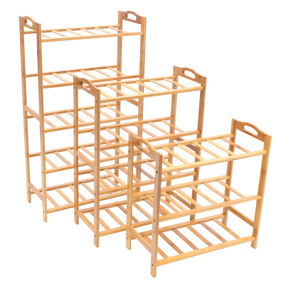 3/4/5 Tiers Shoe Racks Storage Bench Bamboo Entryway Shoe Rack Organizer Shelf Furniture