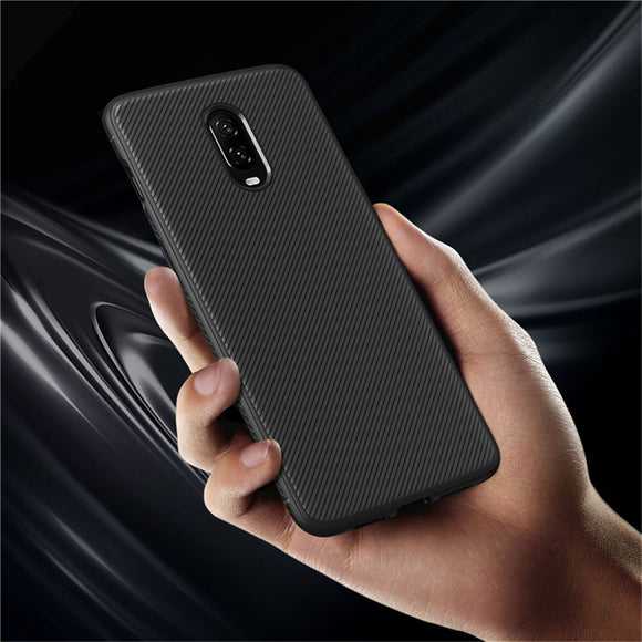 Bakeey Carbon Fiber Shockproof Soft TPU Back Cover Protective Case for OnePlus 6T