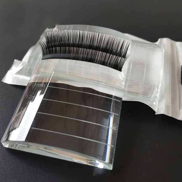 U Shaped Transparent Crystal False Eyelash Plate Extension Adhesive Holder Pallet