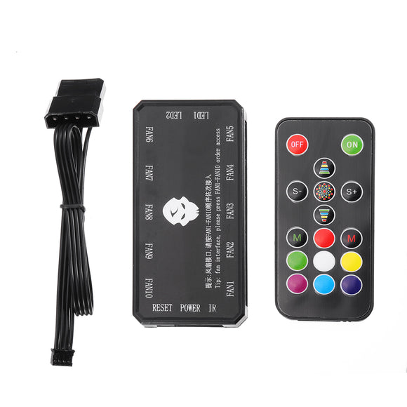 Coolman 12V RGB Cooling Fan Remote Control Controller Switching Adjustable Brightness Speed of Fan