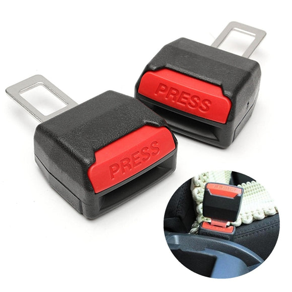 Pair Car Seat Belt Alarm Stopper Buckle Insert Clips Extender Safety Eliminator