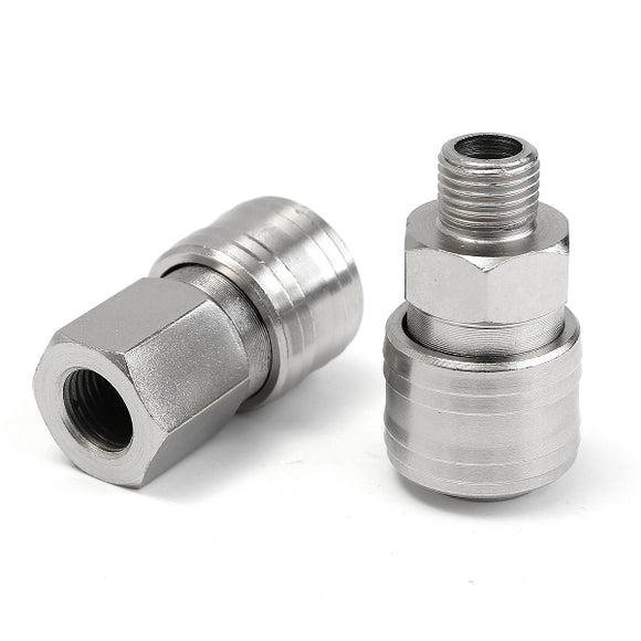2Pcs 1/4 EURO Air Line Hose Female Quick Release Compressor Fittings Connector