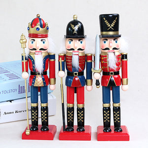 25cm Wooden Nutcracker Doll Soldier Vintage Handcraft Decoration Christmas Gifts