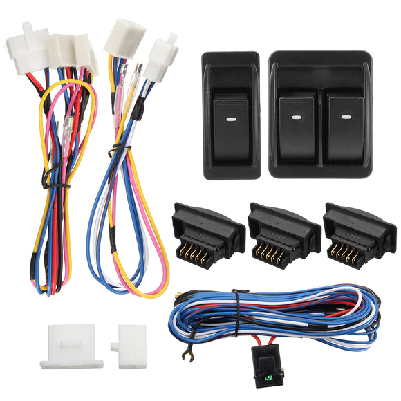 12V Vehicle Off-Road Power Door Window Switch With Wiring Harness