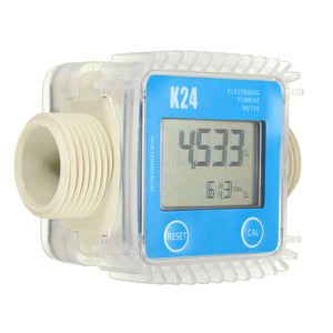 K24 Bule Turbine Digital Diesel Fuel Flow Meter For Chemicals Water