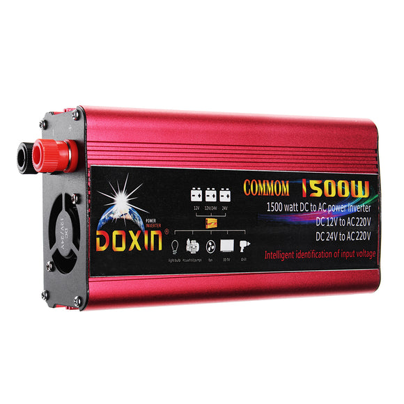 DOXIN Power Inverter 3000W Peak Modified Sine Wave Converter DC 12V/24V To AC 220V USB Plug Port