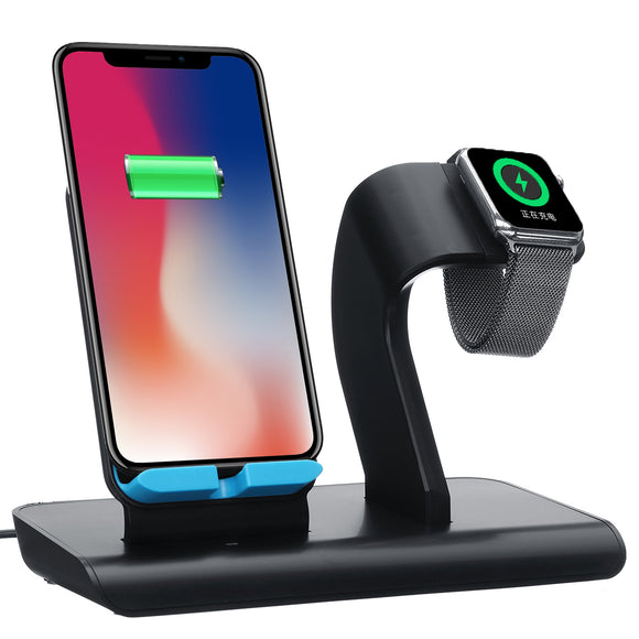 Type-C Port 2 In 1 Qi Wireless Charger Phone Holder Watch Holder For iPhone Samsung Apple Watch Series