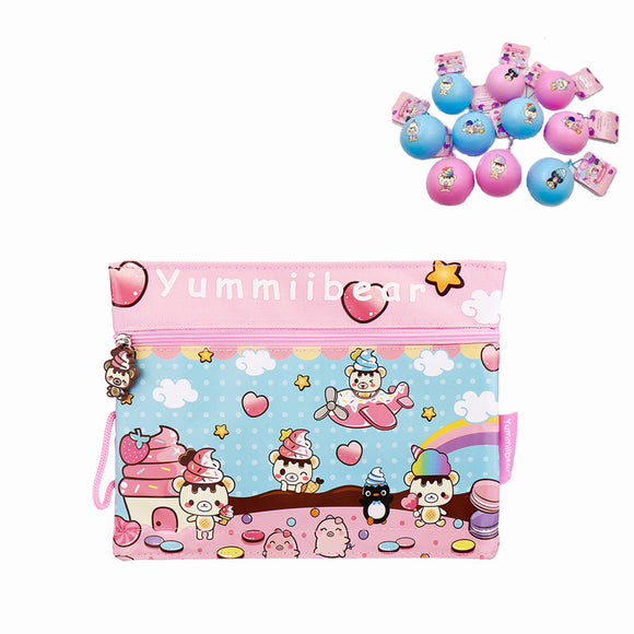 Yummiibear Squishy Hand Bag Pencil Case With Limited Free Squishy Gift Collection
