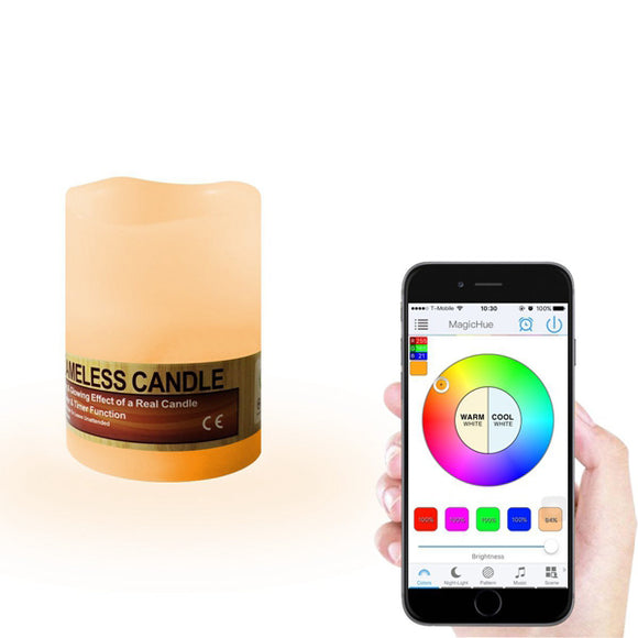 Mini Smart Wireless Bluetooth Color Changing RGBW LED Flameless Candle Lamp Light Wedding Decoration