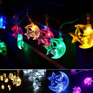 Battery Operated 2.2M 20LEDs Moon Star Fairy String Light for Party Patio Christmas DC4.5V