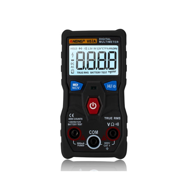 ANENG V02A Automatic Intelligent Gear Recognition Electrician NCV Pocket True RMS Digital Multimeter 4000 Counts Display with AC/DC Voltage and Current Measurement