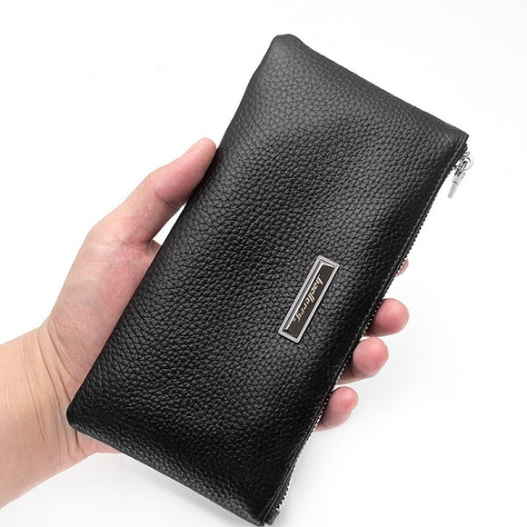 Men Soft Genuine Leather Wallet Phone Bag Multi Card Holder