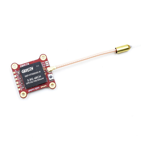 GEPRC GEP-VTX58200-M 5.8G 48CH 0/25/100/200mW FPV Transmitter 20x20mm Hole for RC Drone FPV Racing