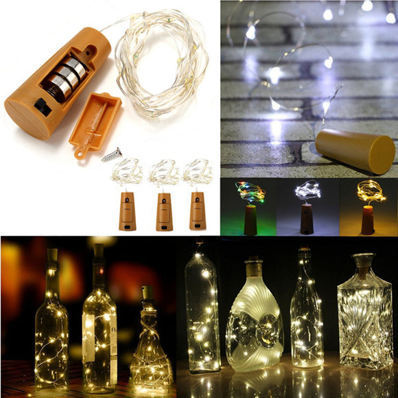 Battery Powered 10 LEDs Cork Shaped LED Night Starry Light Wine Bottle Holiday Lamp for Christmas Party