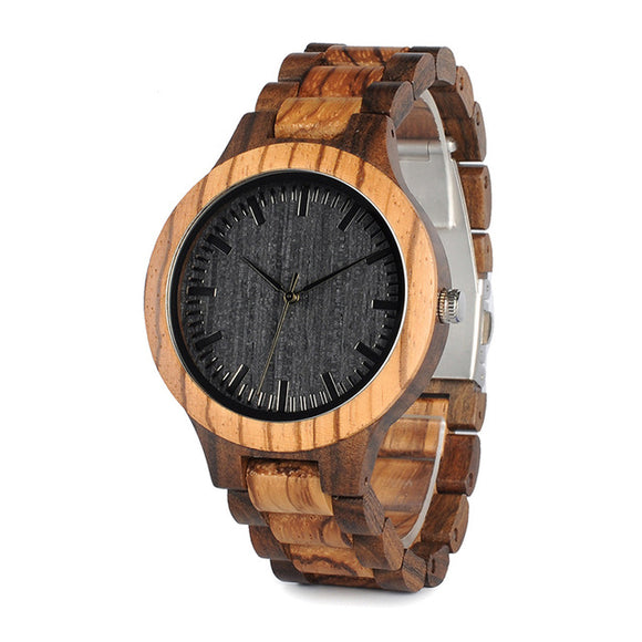 BOBO BIRD WD30 Wooden Watch Black Dial Display Unisex Quartz Wrist Watch