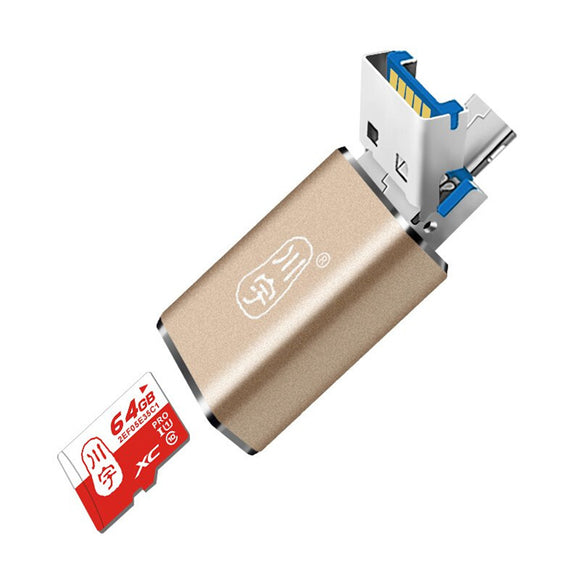 Kawau Metal Micro USB OTG USB 3.0 TF Flash Memory Card Reader for Samsung Xiaomi Huawei