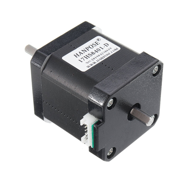 HANPOSE 17HS8401-D Double Shaft 48mm Nema 17 Stepper Motor 42 Motor 42BYGH 1.8A 52N.cm 4-lead for CNC Laser 3D Printer