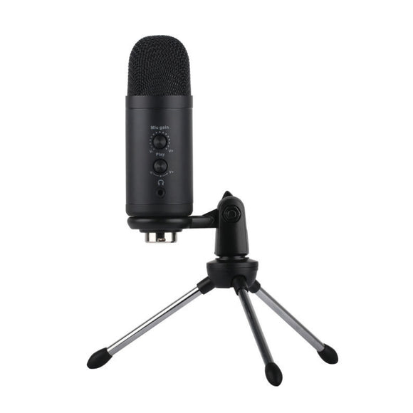 USB Condenser Microphone Tripod Bracket Game Voice Live Recording Real-time Monitoring Computer Mic Blowout Cover