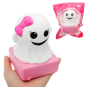 YunXin Pink Girl Ghost Doll Halloween Squishy 4*9cm Slow Rising With Packaging