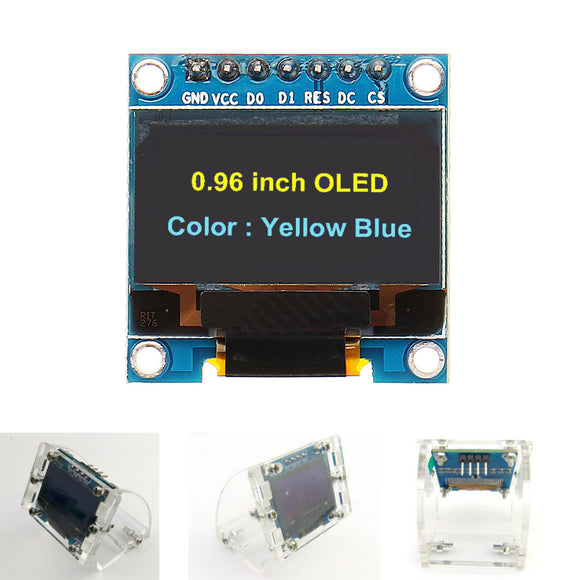 Geekcreit 7Pin 0.96 Inch OLED Display + Transparent Shell Acrylic Case 12864 SSD1306 SPI IIC Serial LCD Screen Module