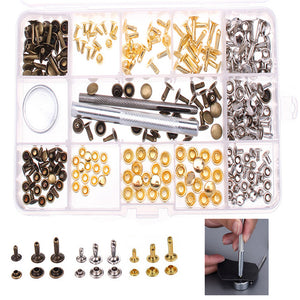 138pcs Single Cap Rivets Tubular Studs Fixing Tool For Leather Craft Tool