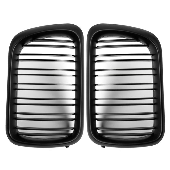 Pair Matte Black ABS Front Kidney Grille For BMW E36 1997-1999