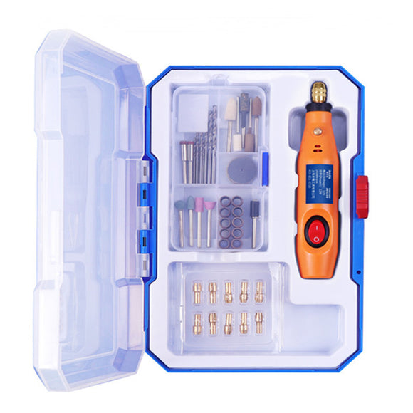 HILDA 46pcs Multifunction Engraving Pen 12V Mini Drill Rotary Tool with Grinding Accessories Set