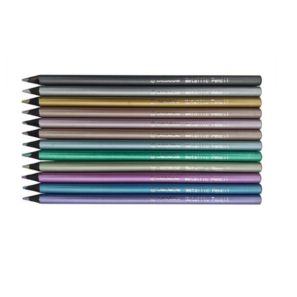12-color In Black Wooden Pencils Metal Color Marker Coloring Drawing Art Pencil For Practice
