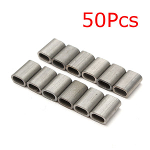 50Pcs 304 Stainless Steel Cable Crimp Sleeve Ferrule for Wire Rope