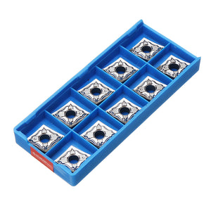 Drillpro 10pcs CNMG120404-AK Carbide Insert MCGNR/L1616H12 Tool Holder Insert Used for Aluminum