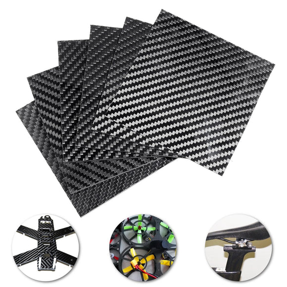 100x100x(0.5-5)mm Black Carbon Fiber Plate Panel Sheet Board Twill Weave Glossy
