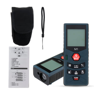 40/60/80/100M Laser Distance Meter Range Finder with Hand Strap Back Clip Pouch Bag