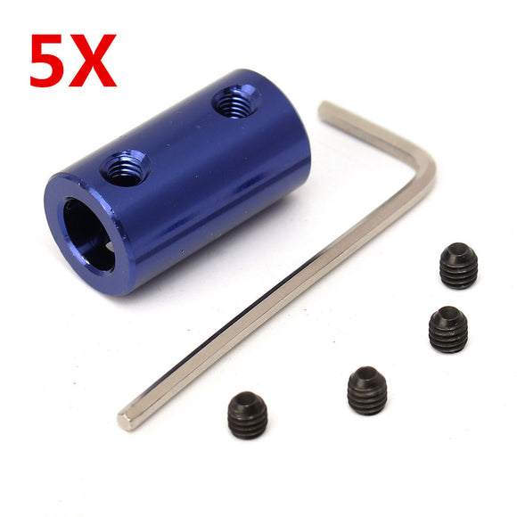 5pcs 4-7mm Shaft Coupler Rigid Coupling Motor Connector With Spanner