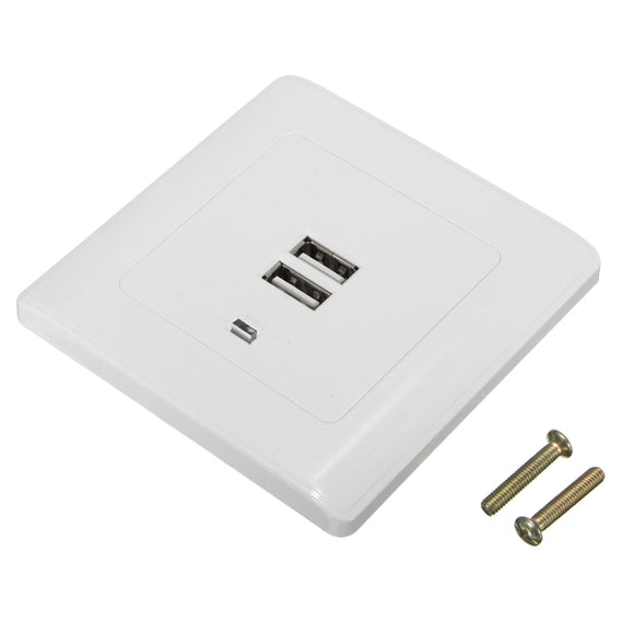 Dual USB Port Wall Socket Charger Power Receptacle Outlet Plate Panel