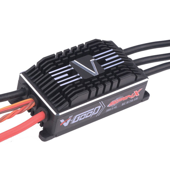 V-GOOD SPINX 200A 5-8V 25A Brushless ESC Support HV 6-14S Lipo Battery For 700 Class RC Helicopter RC Airplane