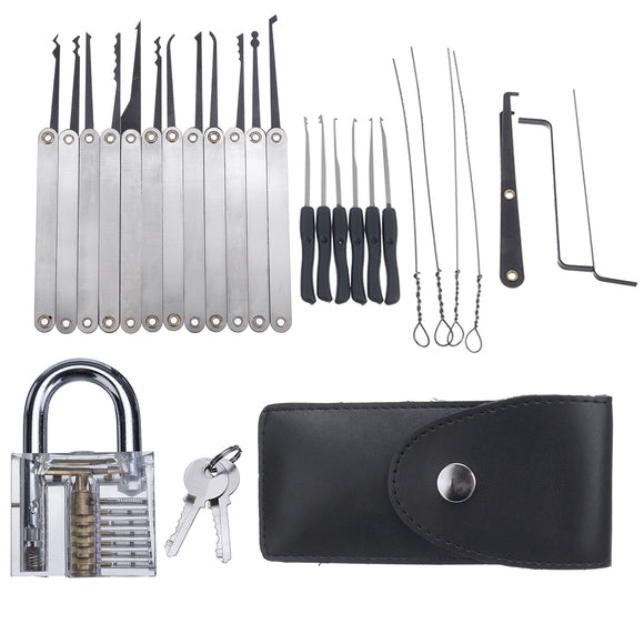 29Pcs Training Unlock Tool Skill Set Unlocking Lock Picks Set Key Extractor